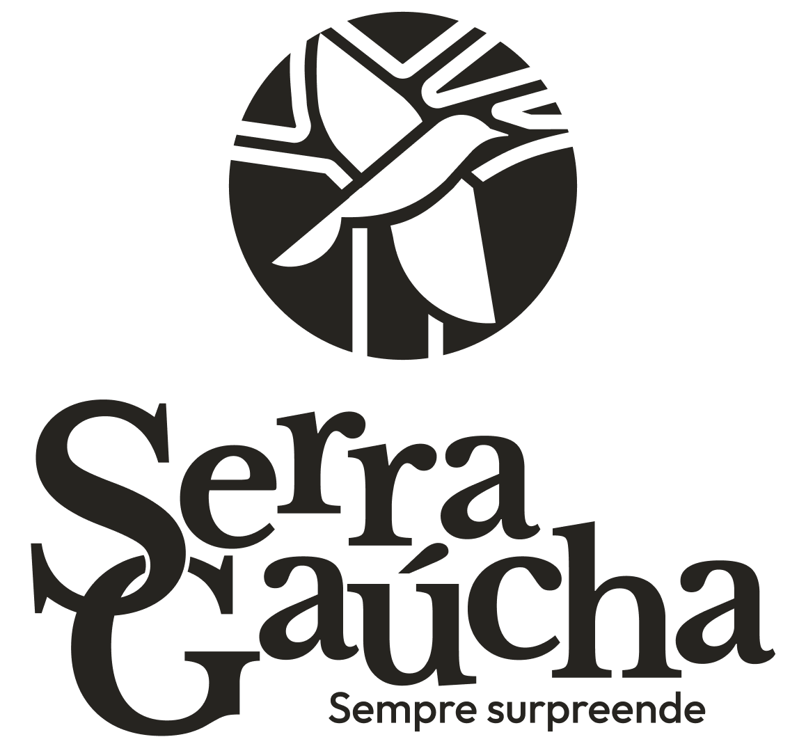 Lockup Serra Gaúcha — Selo Preto Vertical